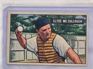 lot 613 image: Clyde McCullough 1951 Bowman #94 Vintage Baseball Card