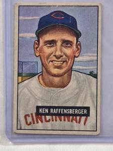 lot 614 image: Ken Raffensberger 1951 Bowman #48 Vintage Baseball Card