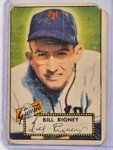 lot 621 image: Bill Rigney 1952 Topps #125 Vintage Baseball Card