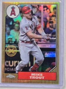 lot 636 image: Mike Trout 2022 35th Anniversary Topps Chrome Refractor #87BC-1