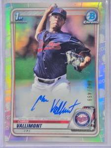 lot 646 image: Chris Vallimont 2020 1st Bowman Refractor On Card Auto #CPA-CV