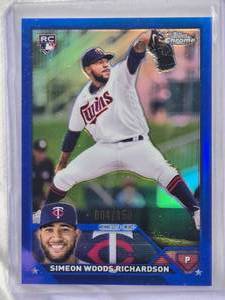 lot 649 image: Simeon Woods Richardson Rookie Numbered 4150 - 2023 Blue Topps Chrome Refractor , #173