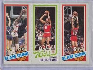 lot 305 image: 1980-81 Topps Julius Erving #181,  Elvin Hayes #257, Ron Brewer#258