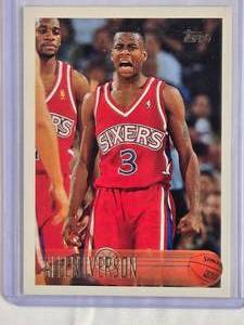 lot 306 image: Allen Iverson Rookie 1996 Topps #171 - Philadelphia 76ers
