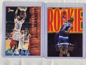 lot 308 image: Lot of 2 Kevin Garnett Rookie Cards 1995 Classic #85, 1996 Skybox #233