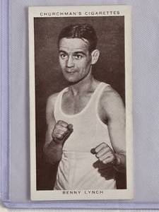 lot 7 image: Benny Lynch 1938 Churchmans Cigarettes #27 - Vintage Boxing Card Scottish Flyweight Champion