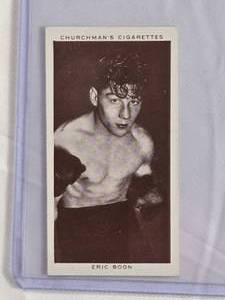 lot 10 image: Eric Boon 1938 Churchmans Cigarettes #5 - British Boxing Personality Vintage Boxing Card