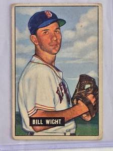 lot 13 image: Bill Wight 1951 Bowman #164 - Boston Red Sox Vintage Boxing Card