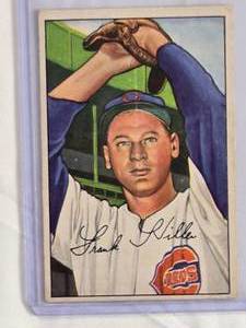 lot 31 image: Frank Hiller 1952 Bowman No. 114 - Cincinnati Reds Vintage Baseball Card