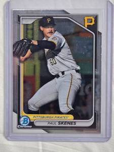 lot 34 image: Paul Skenes Rookie 2024 Topps Chrome BCP-125 Pittsburgh Pirates
