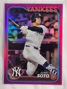 lot 42 image: Juan Soto 2024 Topps Chrome Pink Refractor #150 - New York Yankees