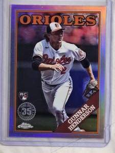 lot 47 image: Gunnar Henderson Rookie 2023 Topps Chrome Refractor #88CU-8 35th Anniversary Baltimore Orioles