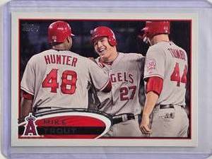 lot 51 image: Mike Trout 2nd Year 2012 Topps #446  Los Angeles Angels