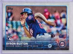 lot 52 image: Byron Buxton Rookie 2015 Topps MLB Debut Card US136 - Minnesota Twins