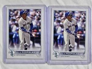 lot 55 image: Lot of 2 Julio Rodriguez Rookie Cards 2022 Topps Update Series US44 - Seattle Mariners