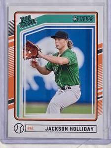 lot 58 image: Jackson Holliday Rookie 2024 Panini Donruss Rated Prospect #184 - Baltimore Orioles