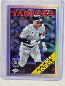 lot 60 image: Aaron Judge 2023 Topps Chrome Refractor #88CU-1 - New York Yankees