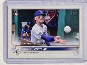 lot 71 image: Bobby Witt Jr. Rookie Debut 2022 Topps US187 - Kansas City Royals