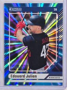 lot 78 image: Edouard Julien 2024 Blue Foil Donruss Baseball #39, Numbered 86249 - Minnesota Twins
