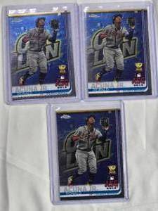 lot 81 image: Lot of 3 Ronald Acua Jr. Rookie Cup 2019 Topps 81 Chrome - Atlanta Braves - MLB All-Star Game Card