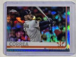 lot 86 image: Carlos Correa 2019 Topps Chrome Prizm Refractor  #64 - Houston Astros