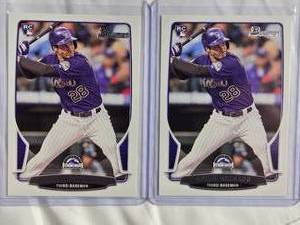 lot 91 image: Lot of 2 Nolan Arenado Rookie 2013 Bowman #41 - Colorado Rockies
