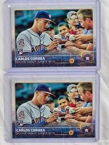 lot 95 image: Lot of 2 Carlos Correa Rookie Debut 2015 Topps Update Series #US251 - Houston Astros