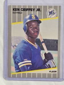 lot 105 image: Ken Griffey Jr. Rookie 1989 Fleer #548 - Seattle Mariners