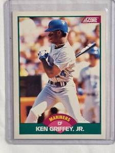 lot 106 image: Ken Griffey Jr. Rookie Card 1989 Score #100T - Seattle Mariners