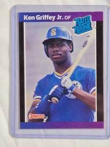 lot 111 image: Ken Griffey Jr. Rookie Card 1989 Donruss Rated Rookie #33 - Seattle Mariners