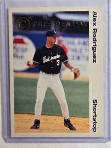 lot 125 image: Alex Rodriguez 1993 Classic Presidential #1 Baseball Draft Pick #3