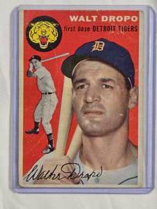 lot 160 image: Walt Dropo 1954 Topps #18  - Detroit Tigers Vintage Baseball Card