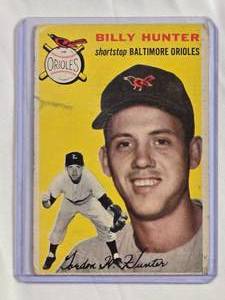 lot 161 image: Billy Hunter 1954 Topps #48 - Baltimore Orioles Vintage Baseball Card