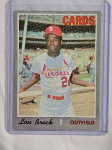 lot 164 image: Lou Brock 1970 Topps #330 - St. Louis Cardinals Vintage Baseball Card