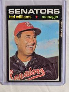 lot 165 image: Ted Williams 1971 Topps #380 - Washington Senators Vintage Baseball Card