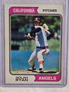 lot 167 image: Nolan Ryan 1974 Topps #20 - California Angels Vintage Baseball Card
