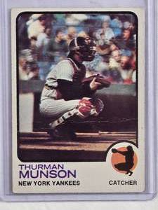 lot 178 image: Thruman Monson 1973 Topps #142 - New York Yankees Vintage Baseball Card