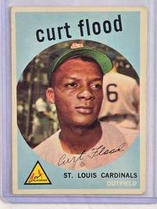 lot 179 image: Curt Flood 1959 Topps #353 - St. Louis Cardinals Vintage Baseball Card