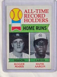 lot 180 image: 1979 Topps All-time Record Holders Home Runs Roger Maris & Hank Aaron #413