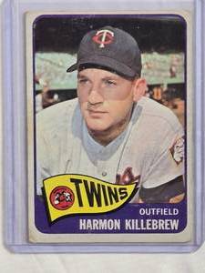 lot 185 image: Harmon Killebrew 1965 Topps #400 - Minnesota Twins - Vintage Baseball Card
