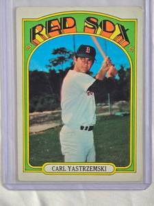 lot 188 image: Carl Yastrzemski 1972 Topps #37 - Boston Red Sox Vintage Baseball Card