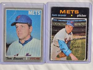 lot 198 image: Lot of 2 Tom Seaver 1970 Topps #300 & 1971 Topps #160 - Vintage Baseball Cards