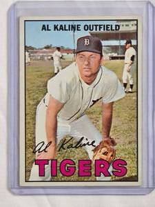 lot 205 image: Al Kaline 1967 Topps #30 - Detroit Tigers Vintage Baseball Card