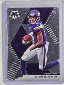 lot 234 image: Justin Jefferson Rookie Card 2020 Panini Mosaic #209 - Minnesota Vikings