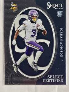 lot 236 image: Jordan Addison Rookie 2023 Panini Select #CRO-JAD - Minnesota Vikings