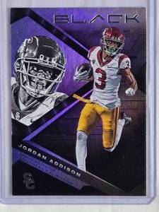 lot 239 image: Jordan Addison Rookie 2023 Panini Chronicles Black Draft Picks #5 USC