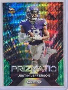 lot 242 image: Justin Jefferson 2023 Panini Wave Refractor Prizm #16 Minnesota Vikings