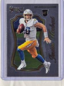 lot 254 image: Justin Herbert Rookie 2020 Panini Select #SCR-4 - Los Angeles Chargers