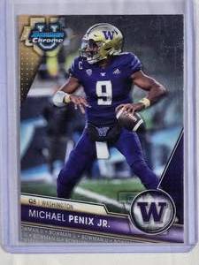 lot 255 image: Michael Penix Jr. Rookie 2023 Bowman Chrome University #141