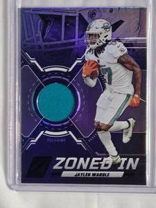 lot 260 image: Jaylen Waddle Rookie Relic 2023 Panini Zenith Zoned In No. ZI-JWE